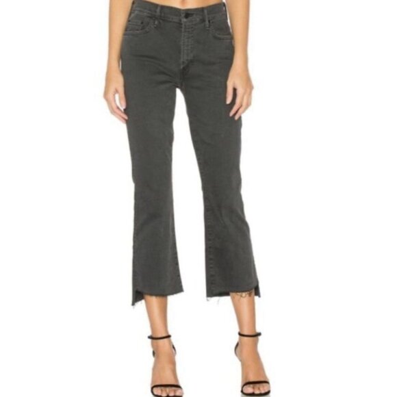 MOTHER Denim - MOTHER NEW The Insider Crop Step Fray in Faded Black 27